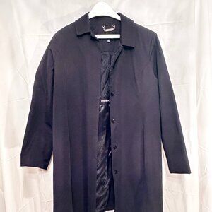 Jones New York Black Mid-Length Button Front Coat – Size M